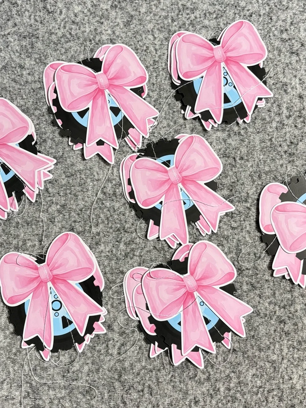 Burnouts or Bows Burlap Banner - Pink and Brown Party Garland